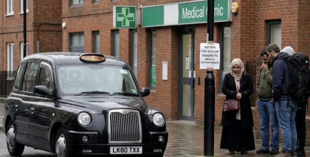 asylum seekers taxi ban uk medical appointments